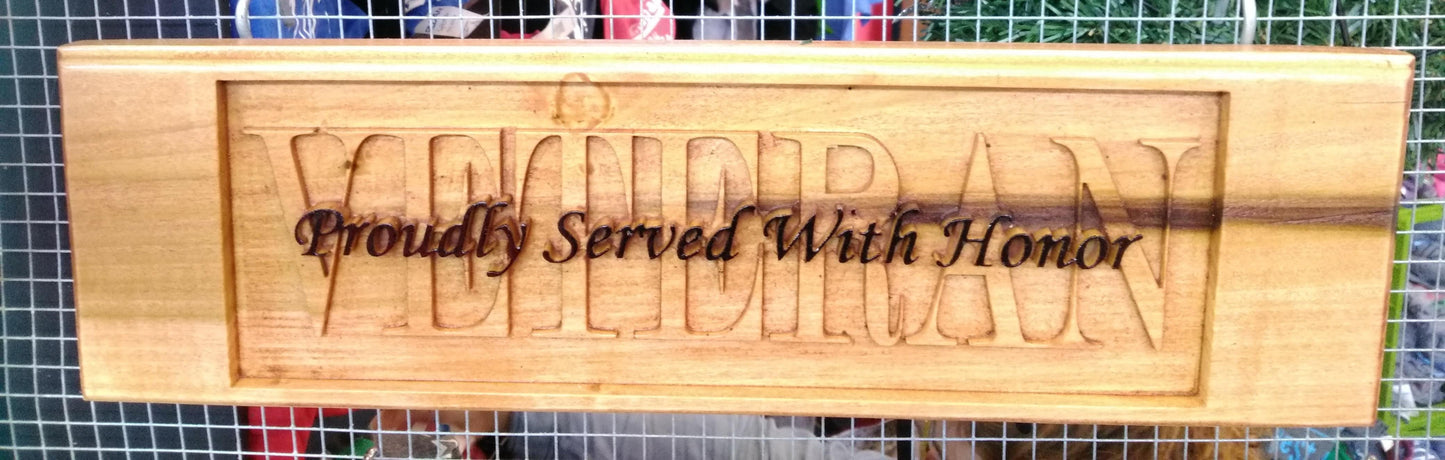 Veteran Stacked Text Board